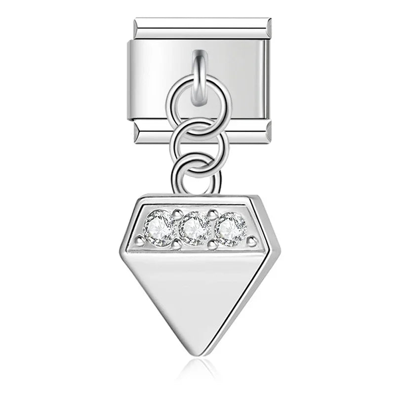 The Crystal Motif & Infinity Dangle Charm in Silver