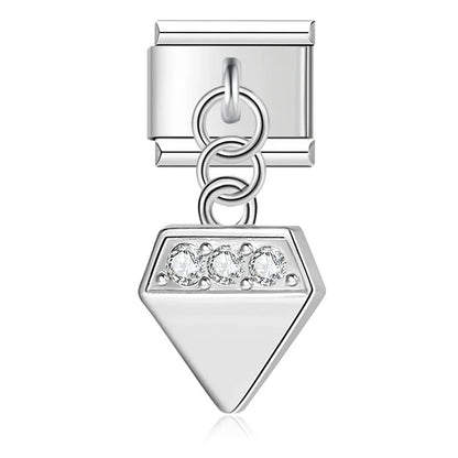 The Crystal Motif & Infinity Dangle Charm in Silver