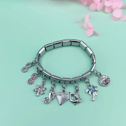 The Crystal Motif & Infinity Dangle Charm in Silver