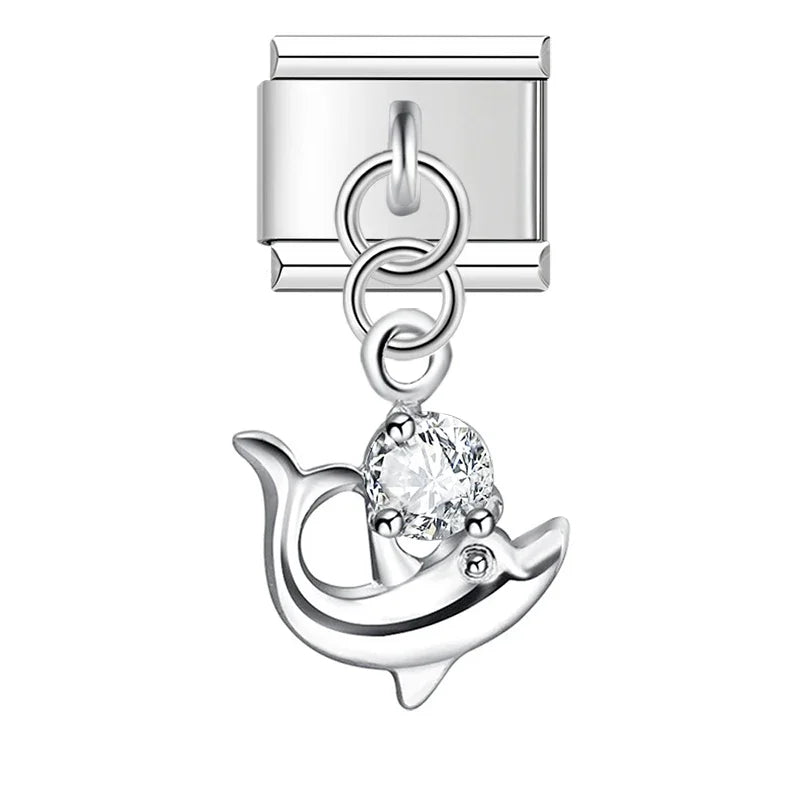 The Crystal Motif & Infinity Dangle Charm in Silver