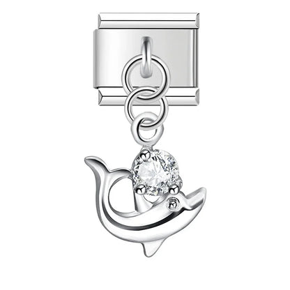 The Crystal Motif & Infinity Dangle Charm in Silver