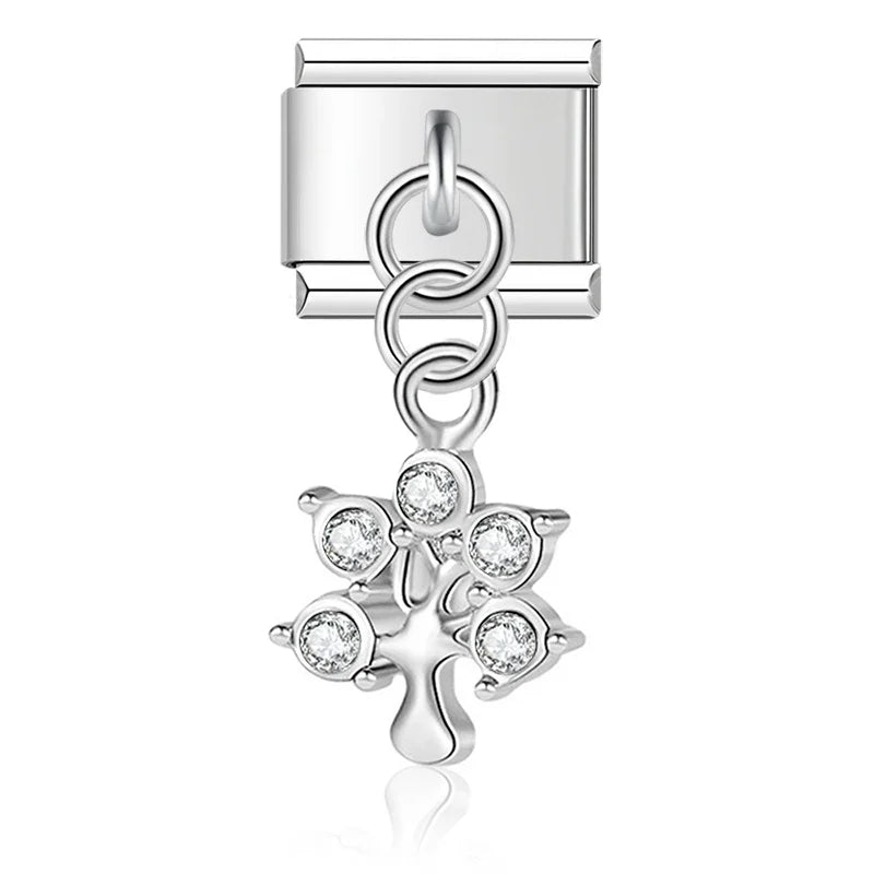 The Crystal Motif & Infinity Dangle Charm in Silver