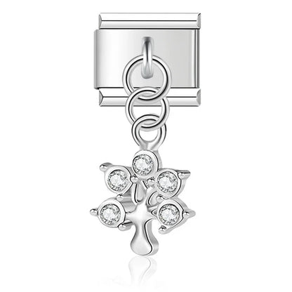 The Crystal Motif & Infinity Dangle Charm in Silver
