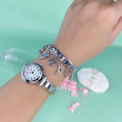 The Crystal Motif & Infinity Dangle Charm in Silver