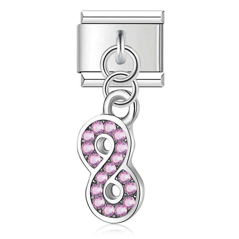 The Crystal Motif & Infinity Dangle Charm in Silver