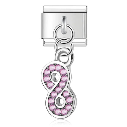 The Crystal Motif & Infinity Dangle Charm in Silver