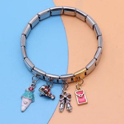 Fish, Dinosaur & Ice Cream Dangle Italian Charms