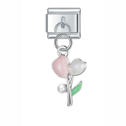 Flower Crown Heart Moon & Planet Charms in Silver & Gold
