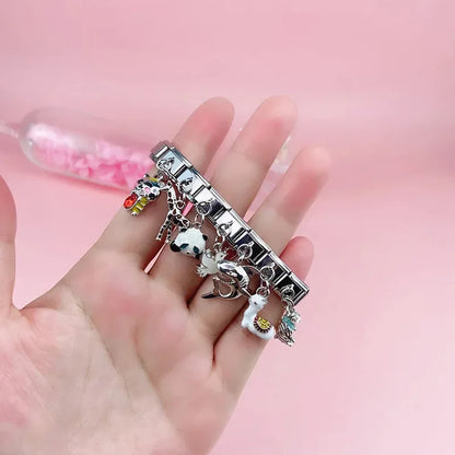 Cute Animal Themed Silver Dangle Italian Charms — Kawaii Animal Silhouette Dangle Links