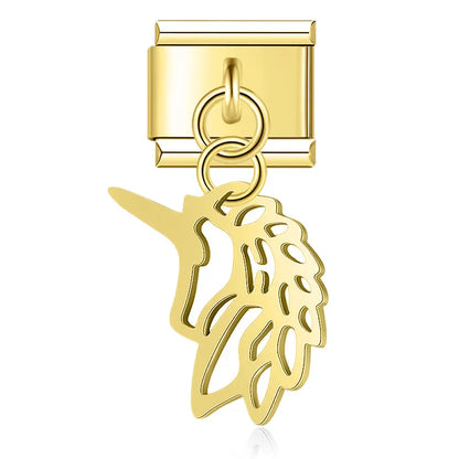 Crystal Figurine & Silhouette Dangle Charm in Silver & Gold
