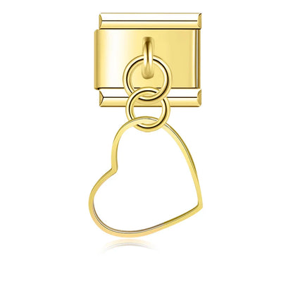 Crystal Figurine & Silhouette Dangle Charm in Silver & Gold