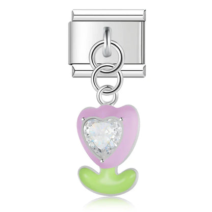 Enamel Santa Claus & Father Christmas Dangle Charm for Charm Bracelets