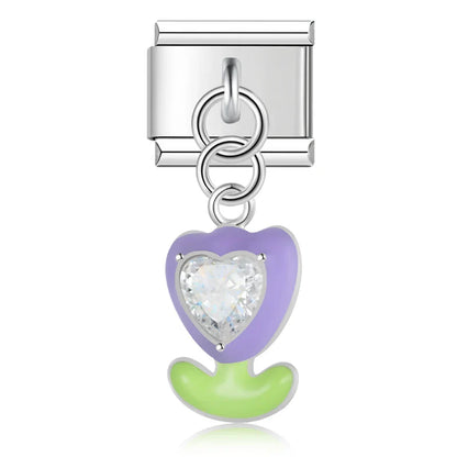 Enamel Santa Claus & Father Christmas Dangle Charm for Charm Bracelets
