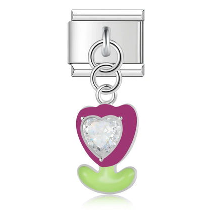 Enamel Santa Claus & Father Christmas Dangle Charm for Charm Bracelets