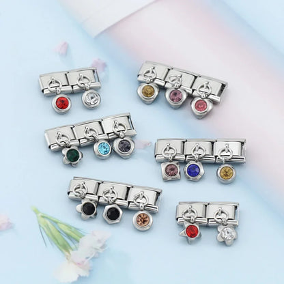 Sparkling Crystal Geometric & Floral Dangle Charms