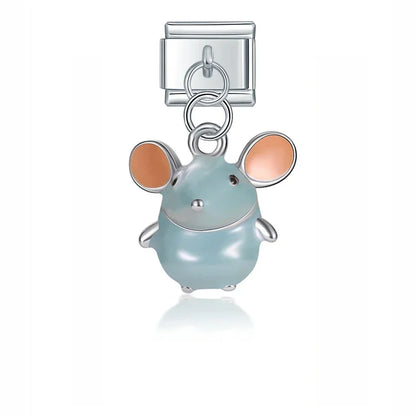 Enamel Paw Print & Pet Love Dangle Charm for Charm Bracelets