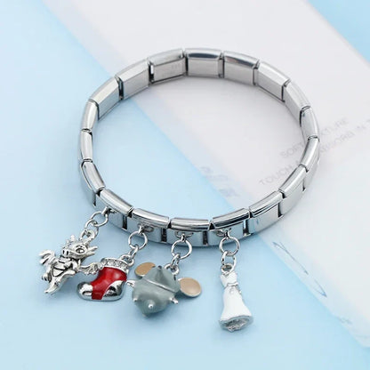 Enamel Paw Print & Pet Love Dangle Charm for Charm Bracelets