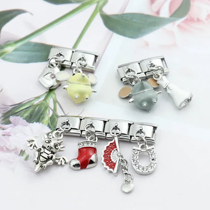 Enamel Paw Print & Pet Love Dangle Charm for Charm Bracelets