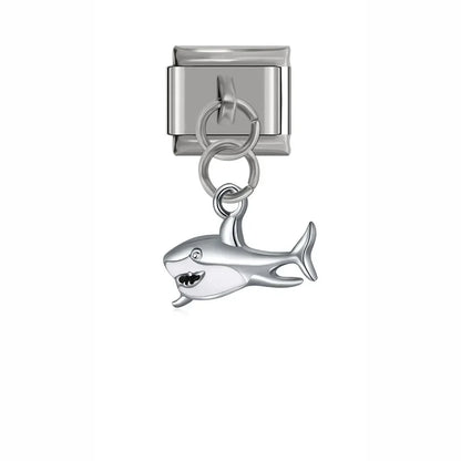 Rabbit, Bus, Dog, Mermaid, Girl & Shark Dangle Italian Charms — Fun Character Dangle Links