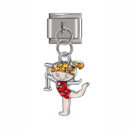 Rabbit, Bus, Dog, Mermaid, Girl & Shark Dangle Italian Charms — Fun Character Dangle Links
