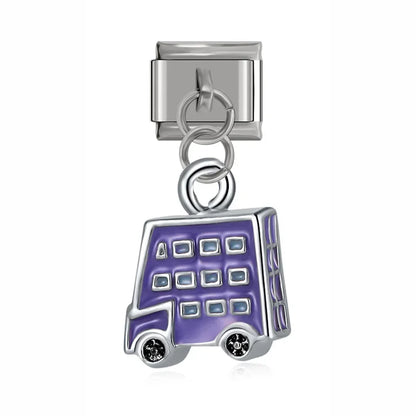 Rabbit, Bus, Dog, Mermaid, Girl & Shark Dangle Italian Charms — Fun Character Dangle Links