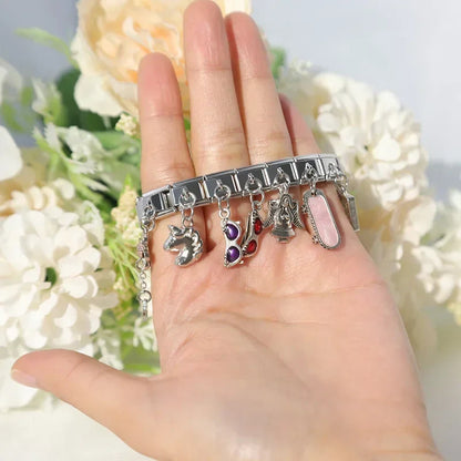 Unicorn, Angel, Glasses & Skateboard Silver Italian Charms – Fun 9mm Bracelet Links