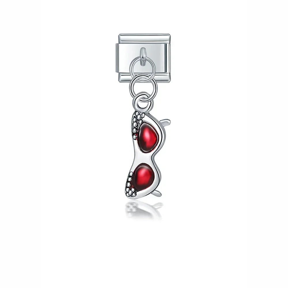 Unicorn Glasses Angle Skateboard charms silver