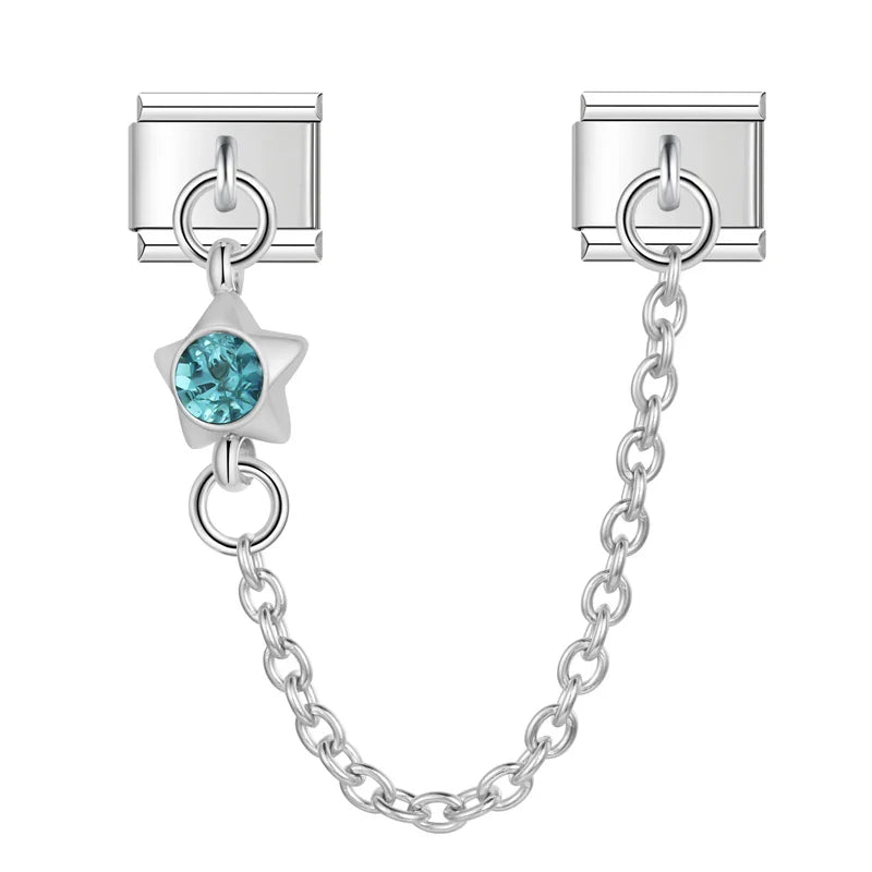 colorful gemstone chains charms
