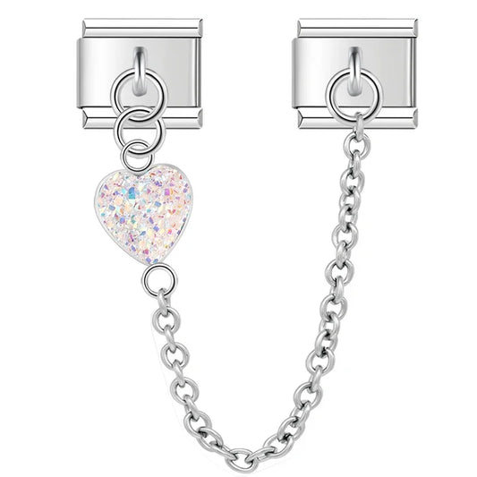 Sweet Heart Double Chain Dangle italian charms
