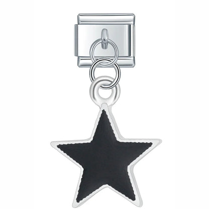 Colourful Glaze Moon & Star Dangle Charms