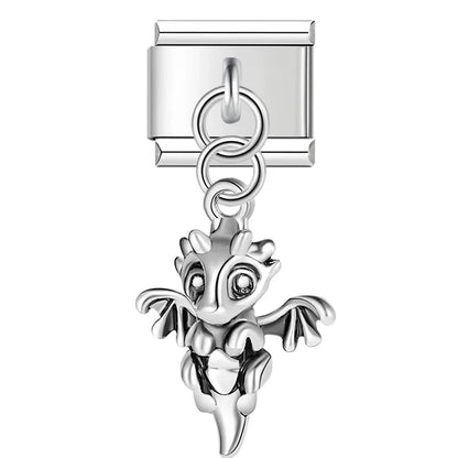 Enamel Owl & Wisdom Dangle Charm for Charm Bracelets