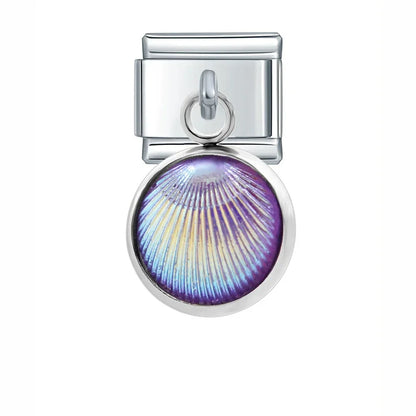 The Mermaid Scale & Textured Druzy Heart Dangle Charm