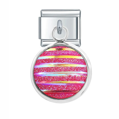 The Mermaid Scale & Textured Druzy Heart Dangle Charm