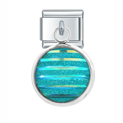 The Mermaid Scale & Textured Druzy Heart Dangle Charm