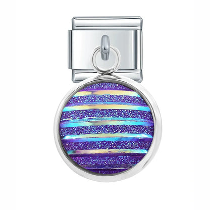 The Mermaid Scale & Textured Druzy Heart Dangle Charm