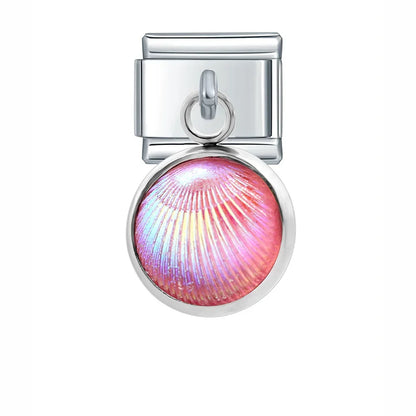 The Mermaid Scale & Textured Druzy Heart Dangle Charm