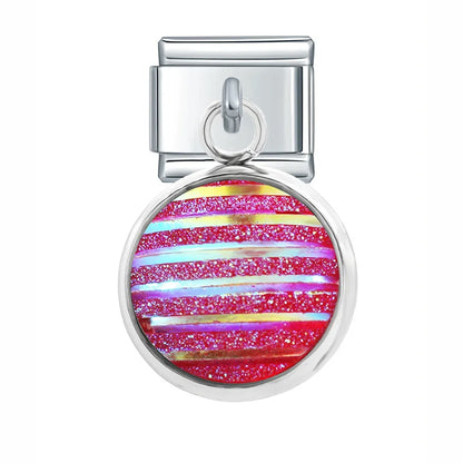 The Mermaid Scale & Textured Druzy Heart Dangle Charm