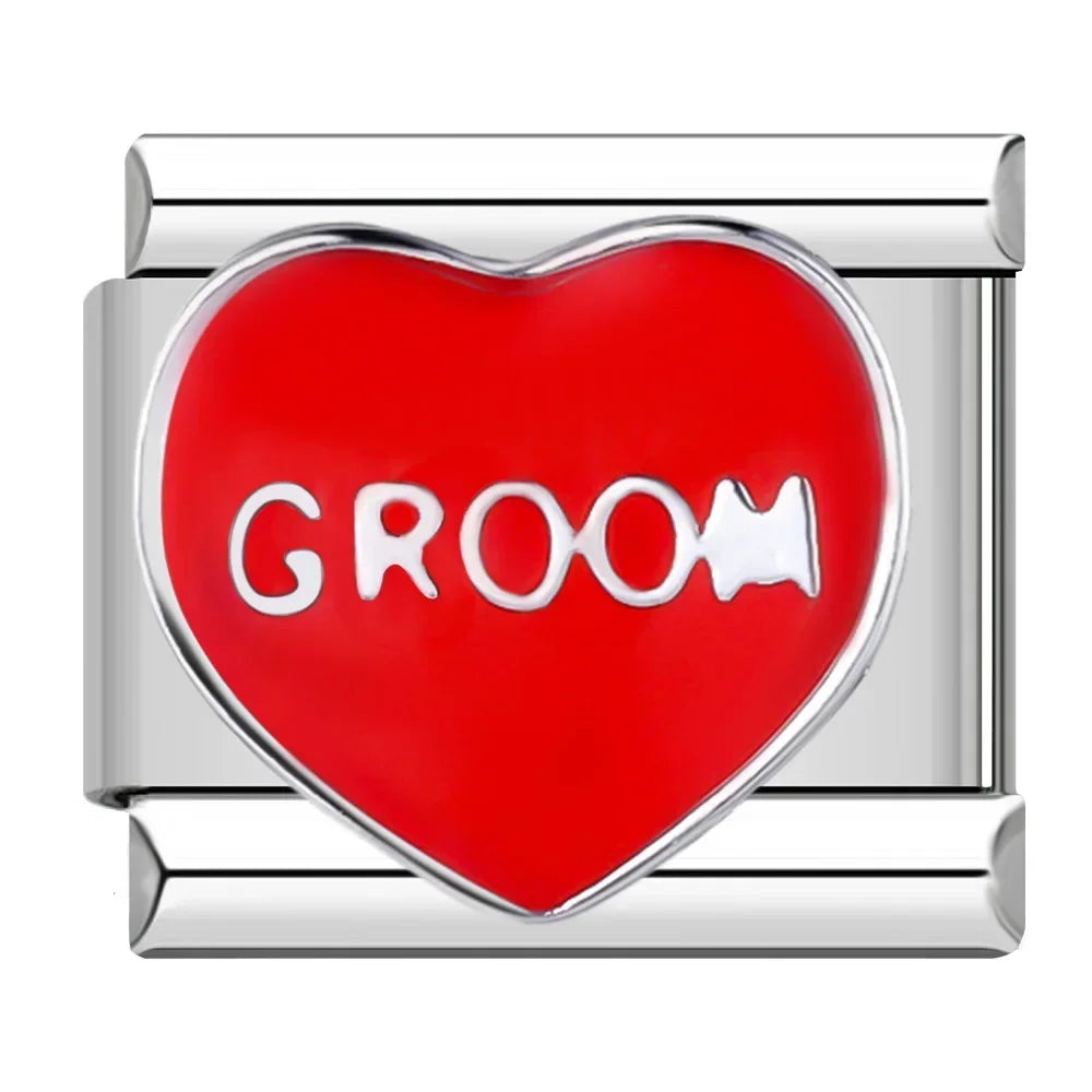 Heart Star Italian Charm DJ597