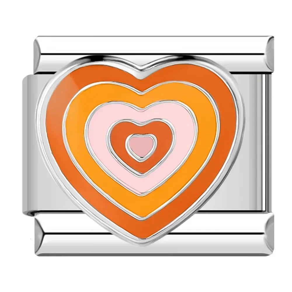Heart Star Italian Charm DJ597
