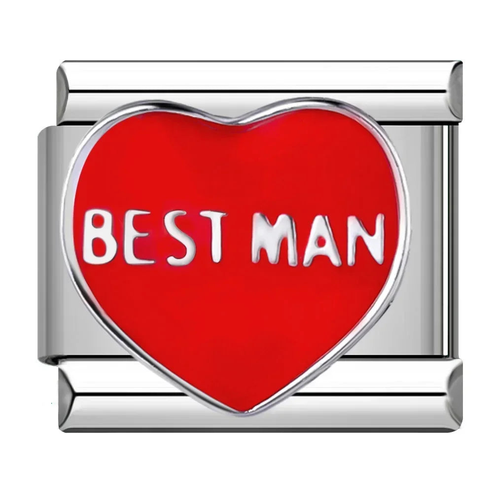 Heart Star Italian Charm DJ597
