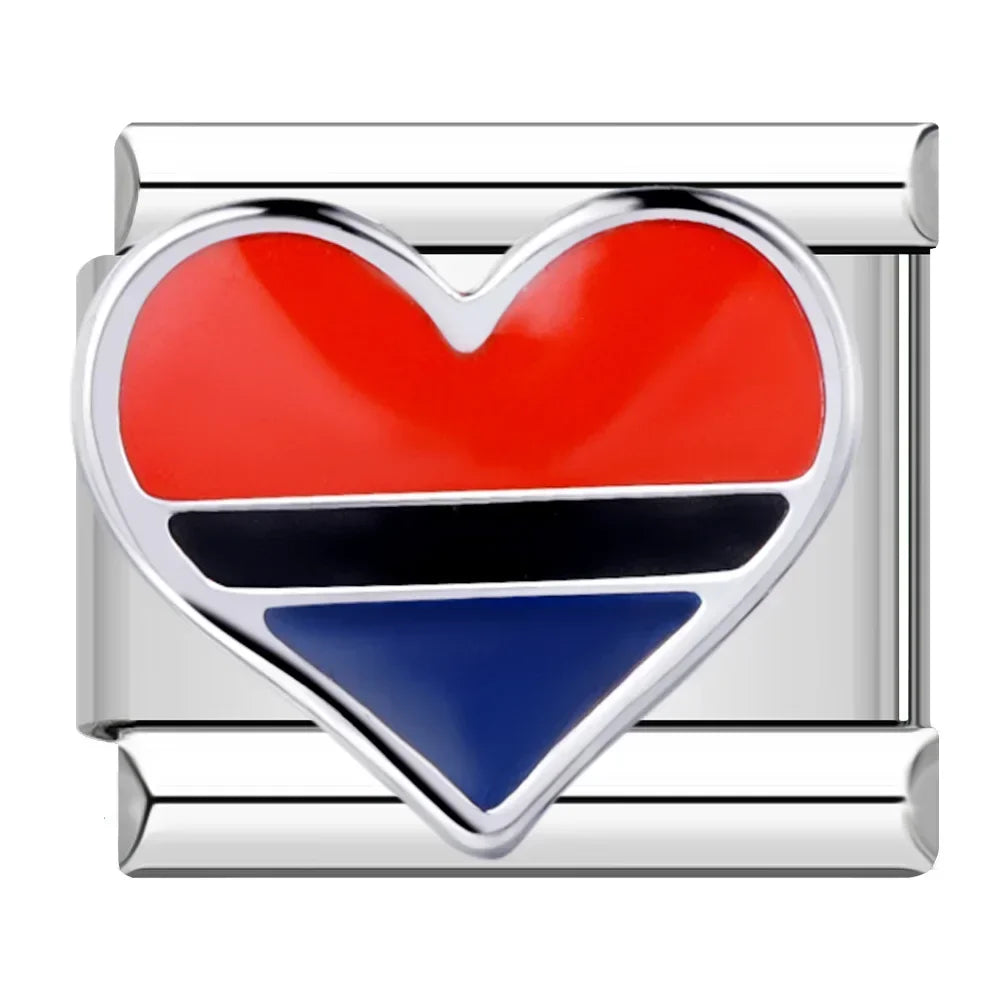 Heart Star Italian Charm DJ597