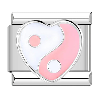 Colourful Hearts & Stars Italian Charms — Rainbow, Glitter & Enamel Bracelet Links