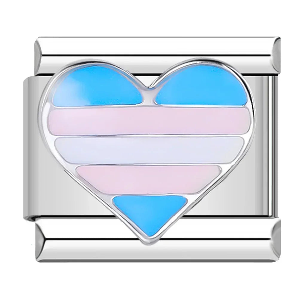 Heart Star Italian Charm DJ597
