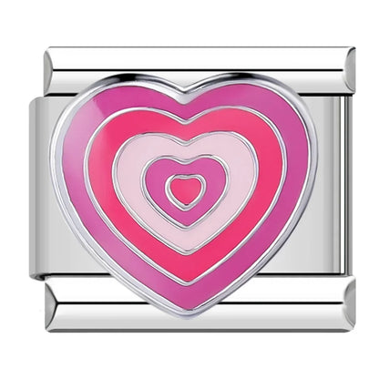 Colourful Hearts & Stars Italian Charms — Rainbow, Glitter & Enamel Bracelet Links
