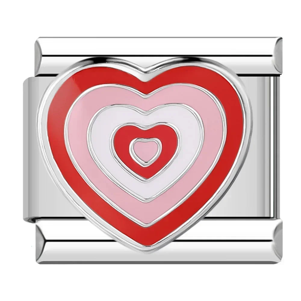 Heart Star Italian Charm DJ597