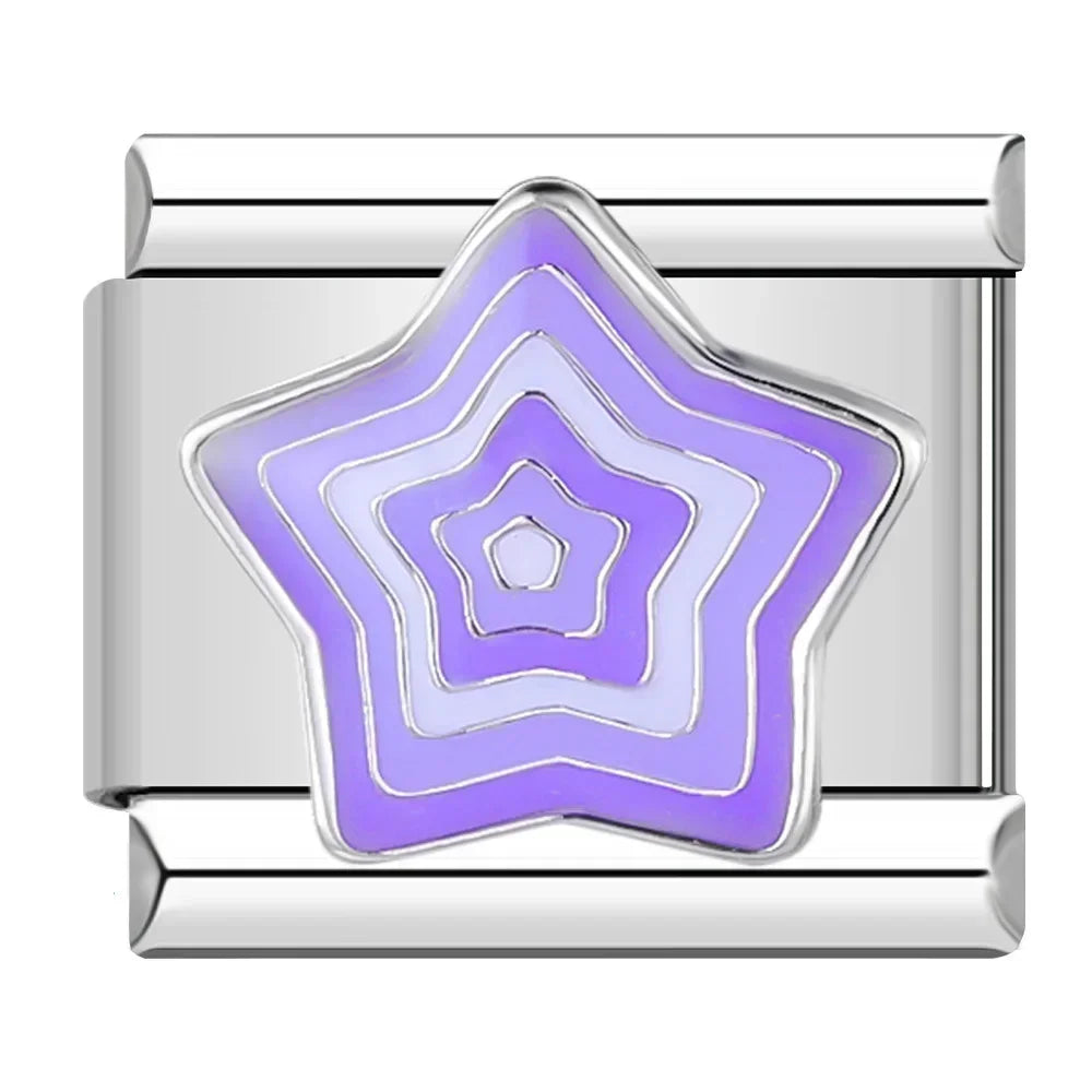 Heart Star Italian Charm DJ597