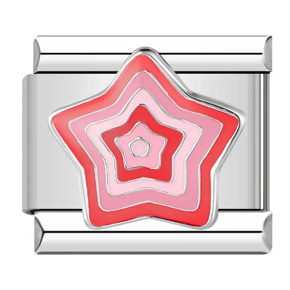 Heart Star Italian Charm DJ597