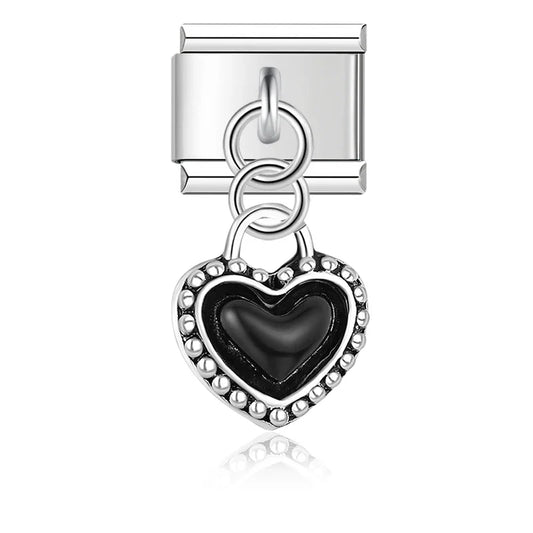 Daisy Mom Star Heart Rhinestone silver dangle chams