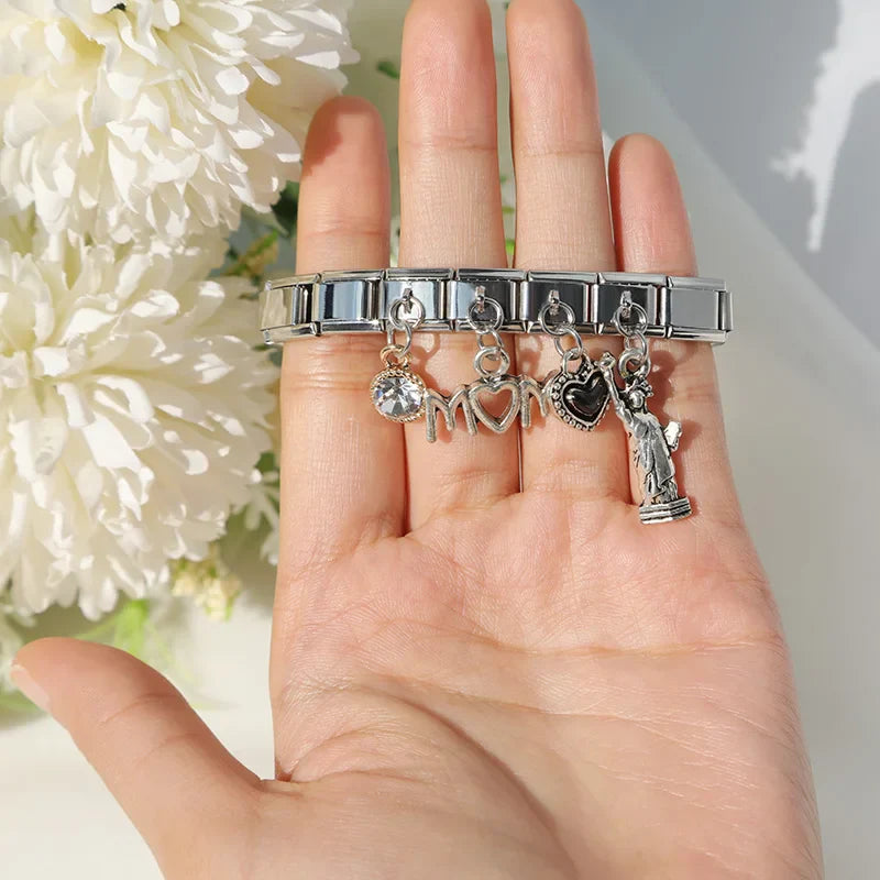 9mm Width Original Daisy Mom Star Heart Rhinestone DJ072