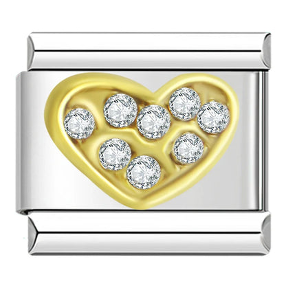 Daisy Mom Star Heart Rhinestone Silver Dangle Charm for Bracelets